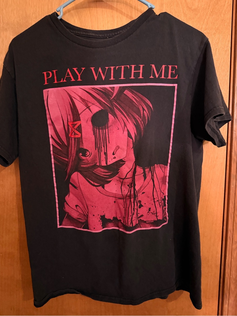 DDLC Natsuki Play With Me Horror Anime Shirt Medium